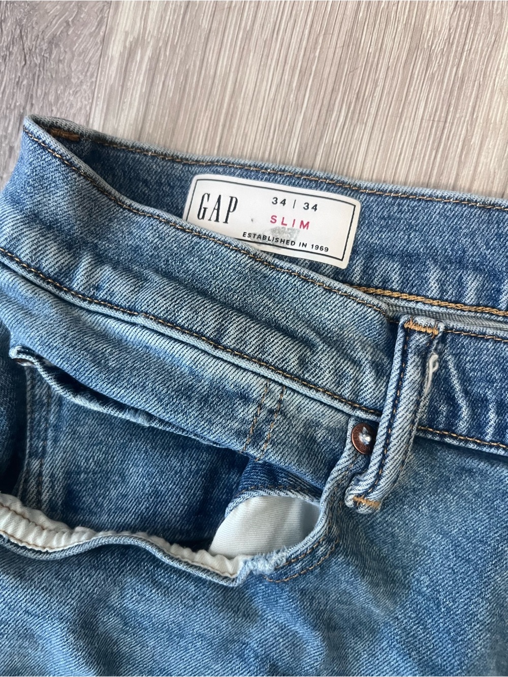 Men's Blue Denim Jeans Soft Flex - Slim - Picture 2 of 4